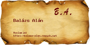 Balázs Alán névjegykártya