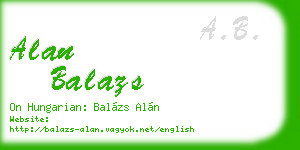 alan balazs business card